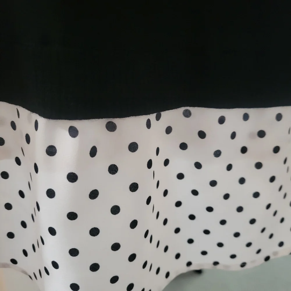 Adrianna Papell Black Sweater Top with Polka Dot Accents - Picture 4 of 8